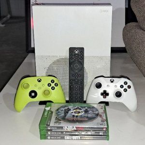Xbox One S 1TB Console - White (XBS1TB) w / 2 controllers and 50+ games!